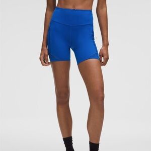 Lululemon Fast And Free HR Short 6” *Lace Trim, Galactic Cobalt, Size 14